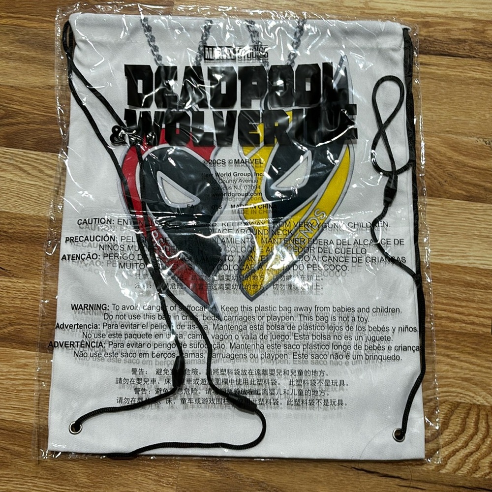 Deadpool and Wolverine drawstring bag